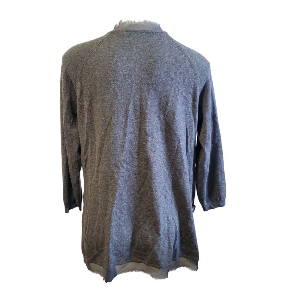 Halogen Xl Gray Jem Beaded Open-Front Cardigan Sw… - image 5